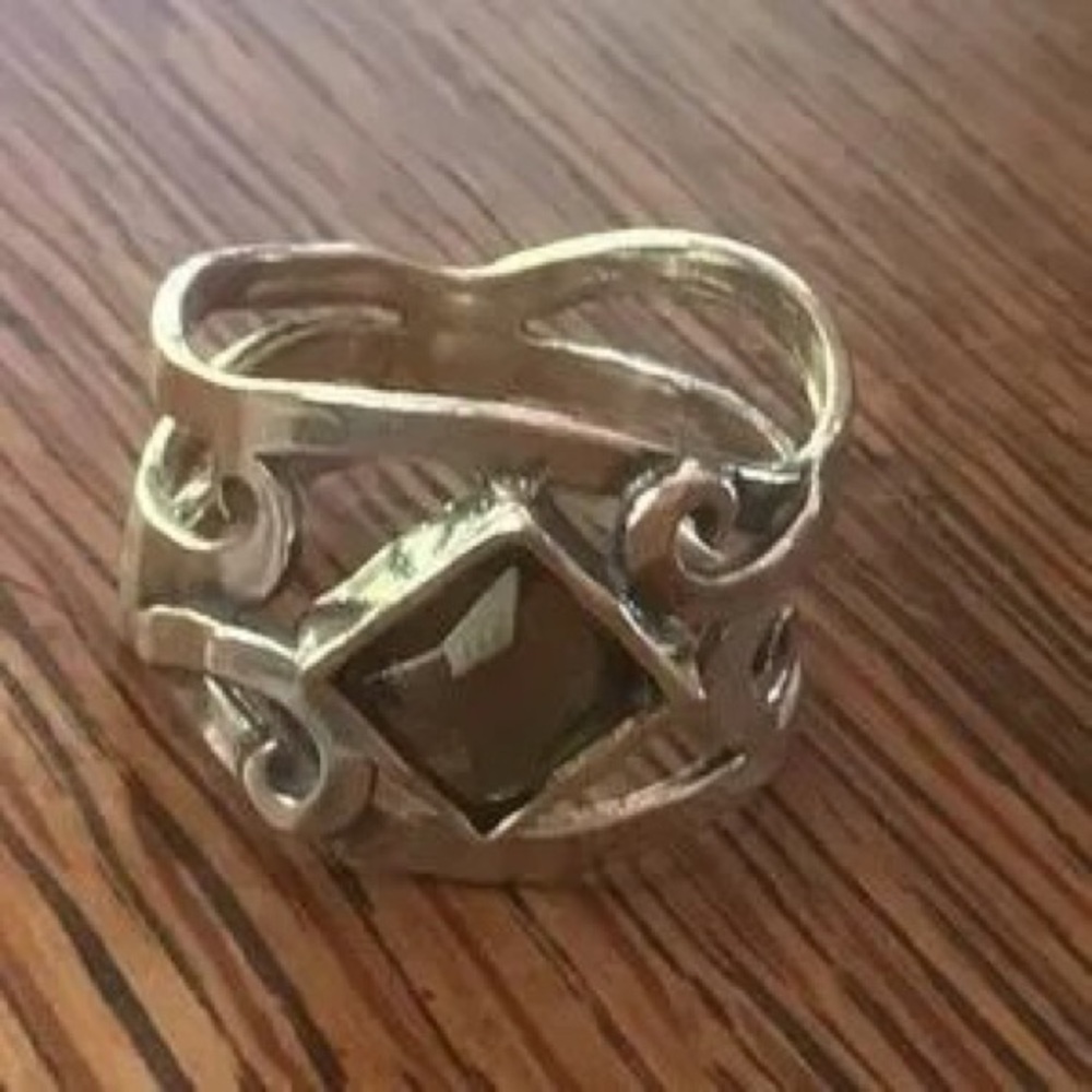Silver Silver Smokey Quartz Ring